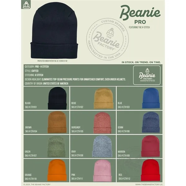 Made in USA Beanie, Winter Hat, Custom Beanies H-Stitch hat - Made in USA Beanie, Winter Hat, Custom Beanies H-Stitch hat - Image 4 of 88