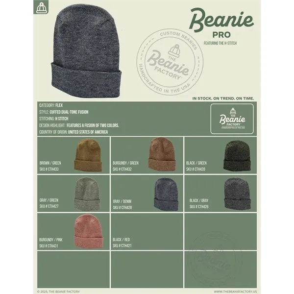 Made in USA Beanie, Winter Hat, Custom Beanies H-Stitch hat - Made in USA Beanie, Winter Hat, Custom Beanies H-Stitch hat - Image 7 of 88
