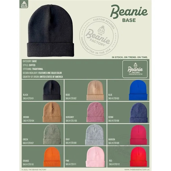 Made in USA Beanie, Winter Hat, Custom Beanies H-Stitch hat - Made in USA Beanie, Winter Hat, Custom Beanies H-Stitch hat - Image 8 of 88