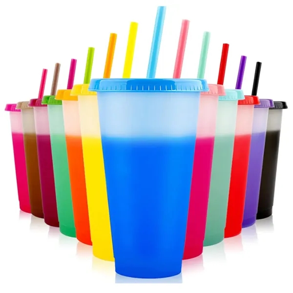 24Oz Cool Color Change Straw Tumbler - 24Oz Cool Color Change Straw Tumbler - Image 1 of 6