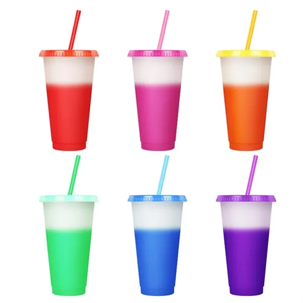 24Oz Cool Color Change Straw Tumbler - 24Oz Cool Color Change Straw Tumbler - Image 5 of 6