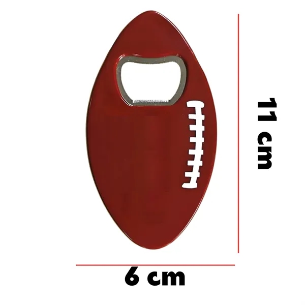 Full Color Custom Football Shape Bottle Opener Fridge Magnet - Full Color Custom Football Shape Bottle Opener Fridge Magnet - Image 1 of 2