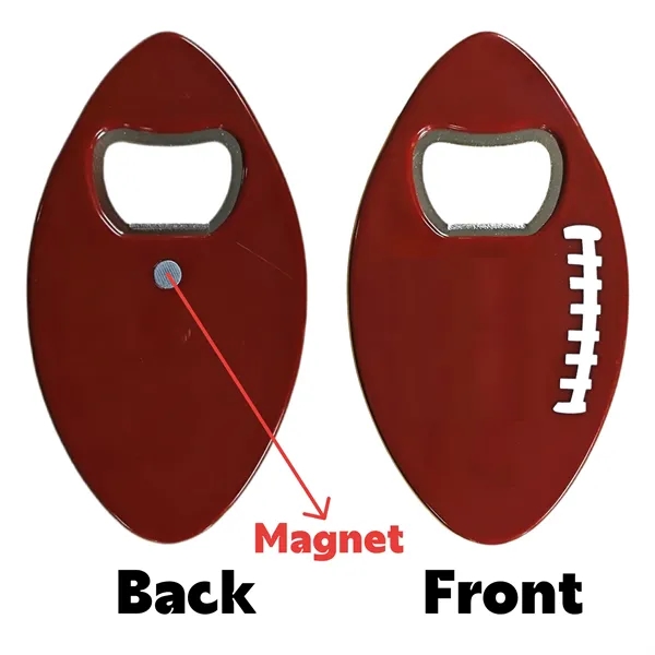 Full Color Custom Football Shape Bottle Opener Fridge Magnet - Full Color Custom Football Shape Bottle Opener Fridge Magnet - Image 2 of 2