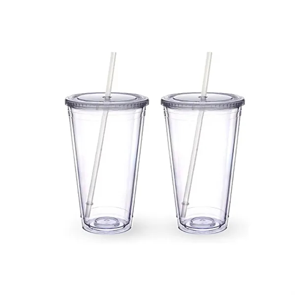 16OZ Double Layer Plastic Straw Cup - 16OZ Double Layer Plastic Straw Cup - Image 4 of 4