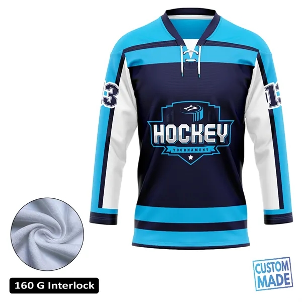 Men's Sublimated Ice Hockey Jersey-Poly Interlock - Men's Sublimated Ice Hockey Jersey-Poly Interlock - Image 0 of 0