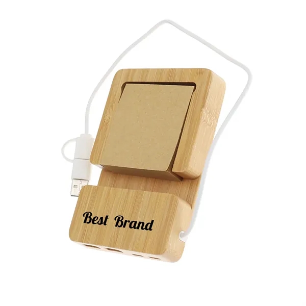 Bamboo Hub With Sticky Notes Phone Holder - Bamboo Hub With Sticky Notes Phone Holder - Image 0 of 3