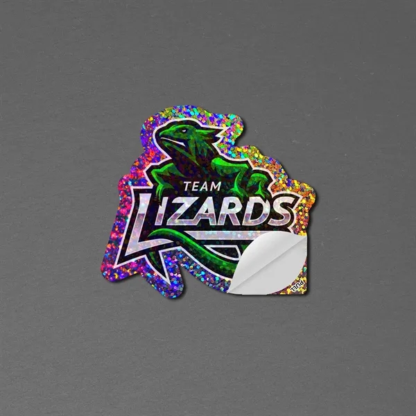 Vinyl Die Cut Glitter Sticker with Pull Tab 6mil