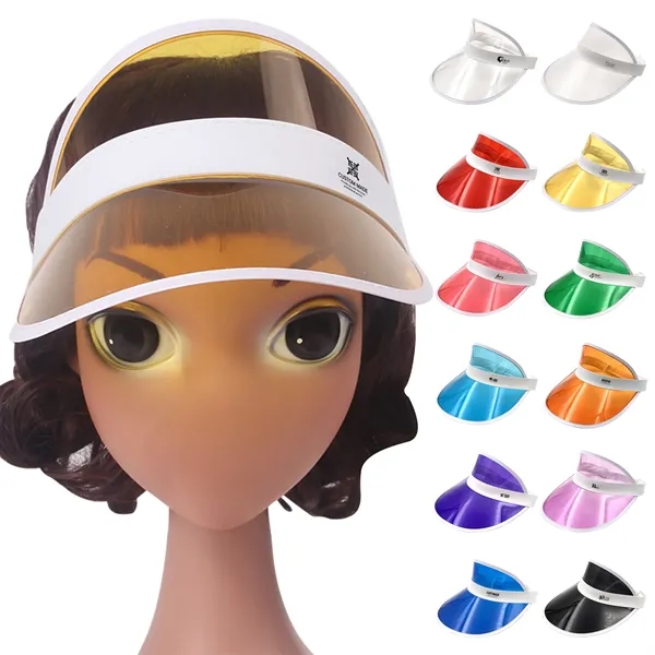 Plastic Clear Sun Visors with UV Protection - Plastic Clear Sun Visors with UV Protection - Image 0 of 12