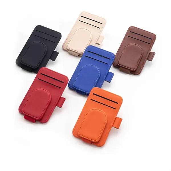 Leather Sunglasses Holder Auto Visor Accessories for Car - Leather Sunglasses Holder Auto Visor Accessories for Car - Image 2 of 6