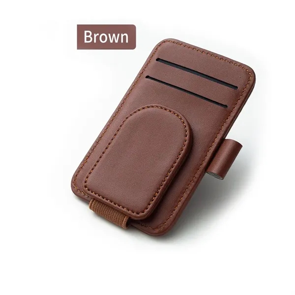 Leather Sunglasses Holder Auto Visor Accessories for Car - Leather Sunglasses Holder Auto Visor Accessories for Car - Image 4 of 6