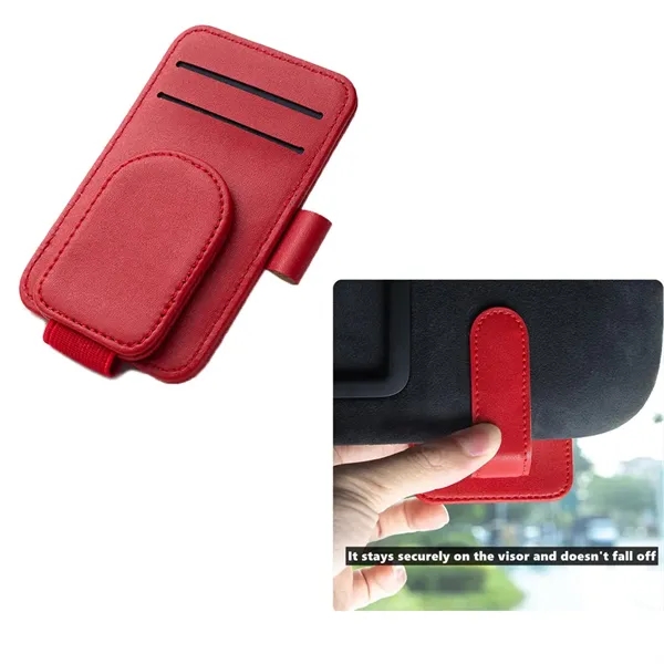 Leather Sunglasses Holder Auto Visor Accessories for Car - Leather Sunglasses Holder Auto Visor Accessories for Car - Image 5 of 6
