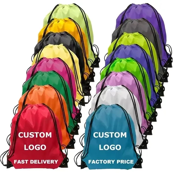 Promotional Gift Custom Logo Drawstring Backpack Bags - Promotional Gift Custom Logo Drawstring Backpack Bags - Image 0 of 5