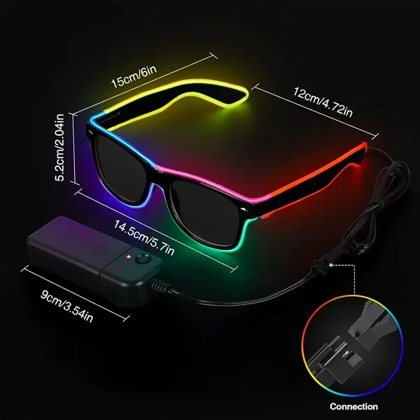 Rave LED Glasses Neon Multi Color Glow in the Dark EDM - Rave LED Glasses Neon Multi Color Glow in the Dark EDM - Image 3 of 3