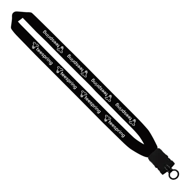 Custom 1" Cotton Lanyard w/ Plastic Snap-Buckle Release & O-Ring