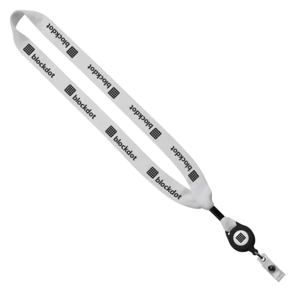 3/4" Cotton Lanyard with Retractable Zip Cord - 3/4" Cotton Lanyard with Retractable Zip Cord - Image 1 of 10