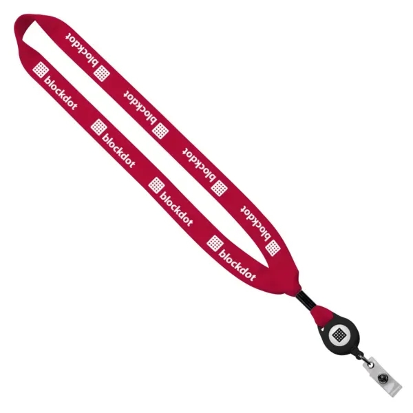 3/4" Cotton Lanyard with Retractable Zip Cord - 3/4" Cotton Lanyard with Retractable Zip Cord - Image 2 of 10