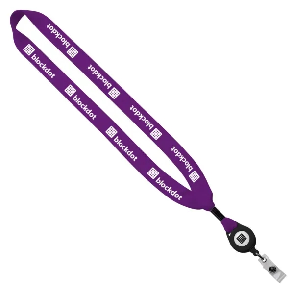 3/4" Cotton Lanyard with Retractable Zip Cord - 3/4" Cotton Lanyard with Retractable Zip Cord - Image 4 of 10