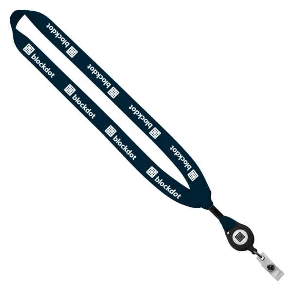 3/4" Cotton Lanyard with Retractable Zip Cord - 3/4" Cotton Lanyard with Retractable Zip Cord - Image 5 of 10