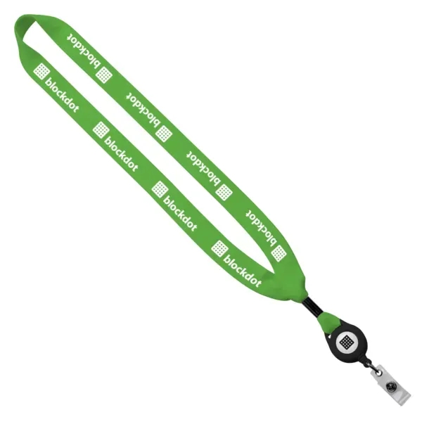 3/4" Cotton Lanyard with Retractable Zip Cord - 3/4" Cotton Lanyard with Retractable Zip Cord - Image 6 of 10