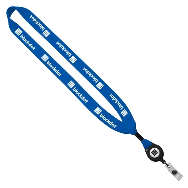 3/4" Cotton Lanyard with Retractable Zip Cord - 3/4" Cotton Lanyard with Retractable Zip Cord - Image 8 of 10