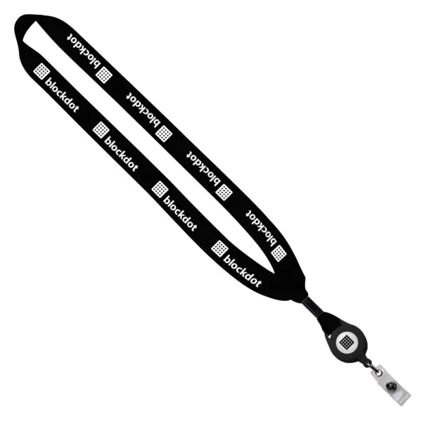 3/4" Cotton Lanyard with Retractable Zip Cord - 3/4" Cotton Lanyard with Retractable Zip Cord - Image 9 of 10
