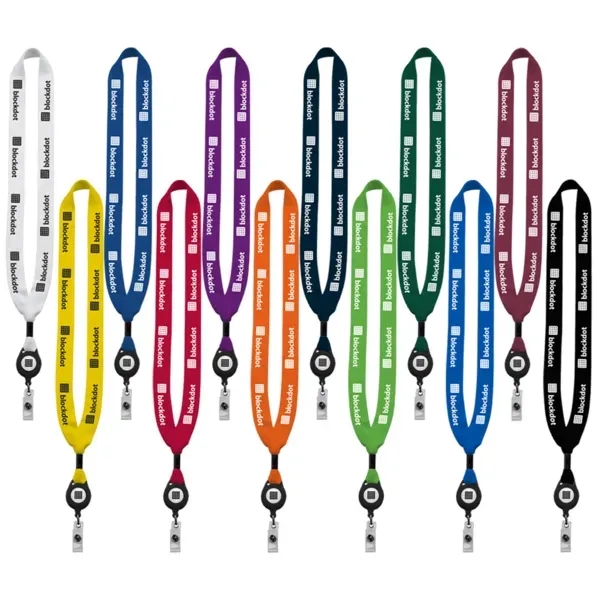3/4" Cotton Lanyard with Retractable Zip Cord - 3/4" Cotton Lanyard with Retractable Zip Cord - Image 0 of 10