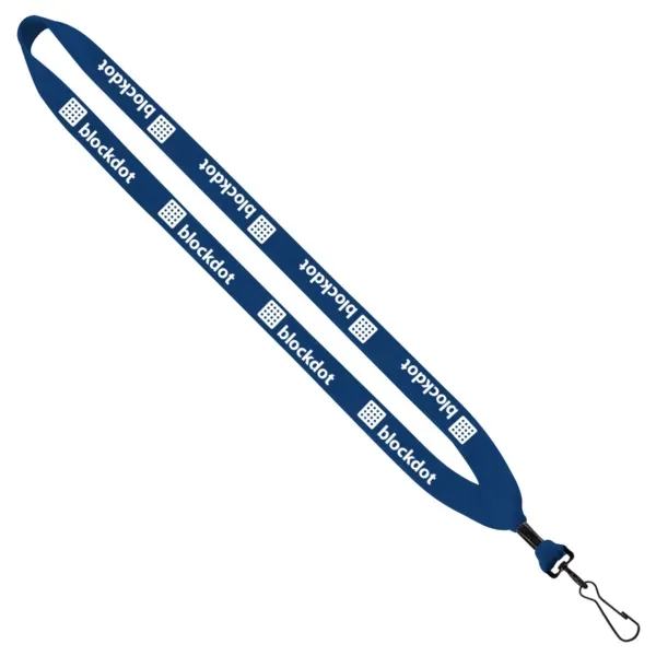 3/4" Cotton Lanyard with Metal Crimp & Bulldog Clip - 3/4" Cotton Lanyard with Metal Crimp & Bulldog Clip - Image 1 of 3