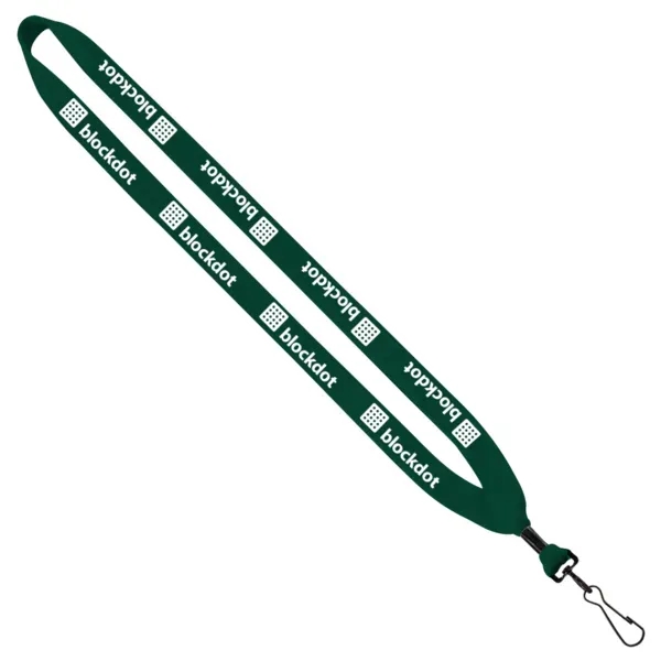 3/4" Cotton Lanyard with Metal Crimp & Bulldog Clip - 3/4" Cotton Lanyard with Metal Crimp & Bulldog Clip - Image 2 of 3