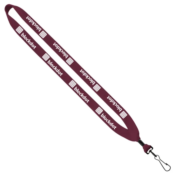 3/4" Cotton Lanyard with Metal Crimp & Bulldog Clip - 3/4" Cotton Lanyard with Metal Crimp & Bulldog Clip - Image 3 of 3