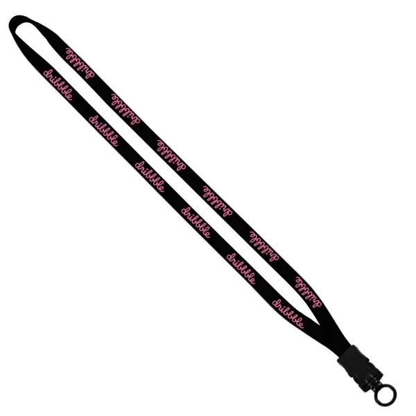 Custom 1/2" Cotton Lanyard w/ Plastic Snap Buckle Release & O-Ring
