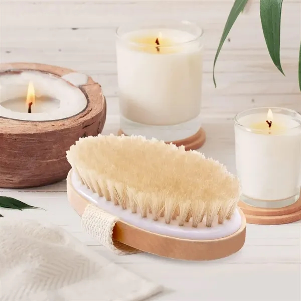 Natural Bristle Dry Body Brush with Strap - Natural Bristle Dry Body Brush with Strap - Image 4 of 5