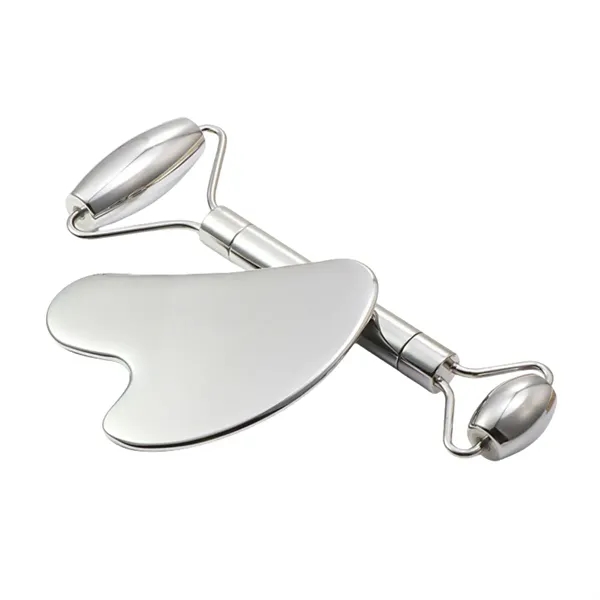 Stainless Steel Gua Sha And Facial Roller Gift Set - Stainless Steel Gua Sha And Facial Roller Gift Set - Image 2 of 3