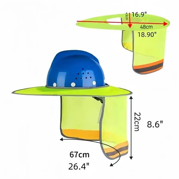 High Visibility Safety Sun Shade For Hard Hats - High Visibility Safety Sun Shade For Hard Hats - Image 1 of 3