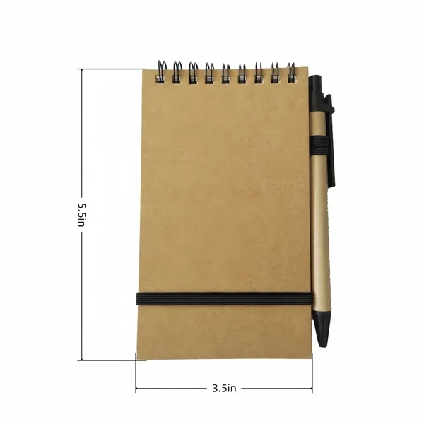 Eco Spiral Notebook With Recycled Pen And Elastic Closure - Eco Spiral Notebook With Recycled Pen And Elastic Closure - Image 1 of 3