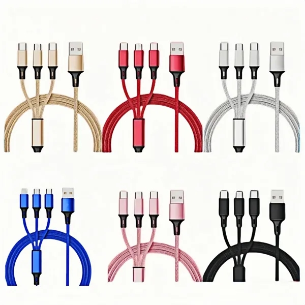 3 In 1 Fast Charging Cable In Capsule Case With Key Loop - 3 In 1 Fast Charging Cable In Capsule Case With Key Loop - Image 3 of 4