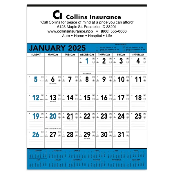 Triumph® Calendars Blue & Black Contractor Memo Calendar - Triumph® Calendars Blue & Black Contractor Memo Calendar - Image 1 of 2
