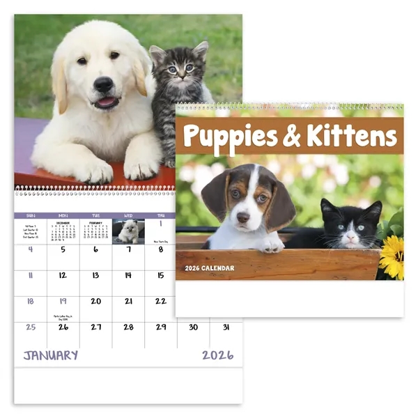 Good Value™ Puppies & Kittens - Spiral Calendar - Good Value™ Puppies & Kittens - Spiral Calendar - Image 2 of 2