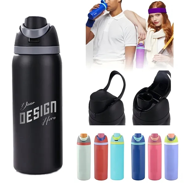 Insulated Stainless Steel Water Bottle with Straw 24oz - Insulated Stainless Steel Water Bottle with Straw 24oz - Image 0 of 3