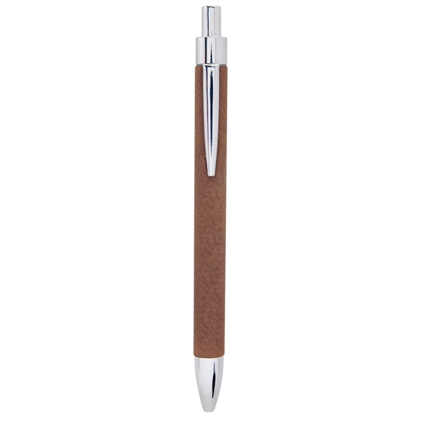 Dark Brown Laserable Leatherette Pen - Dark Brown Laserable Leatherette Pen - Image 1 of 1