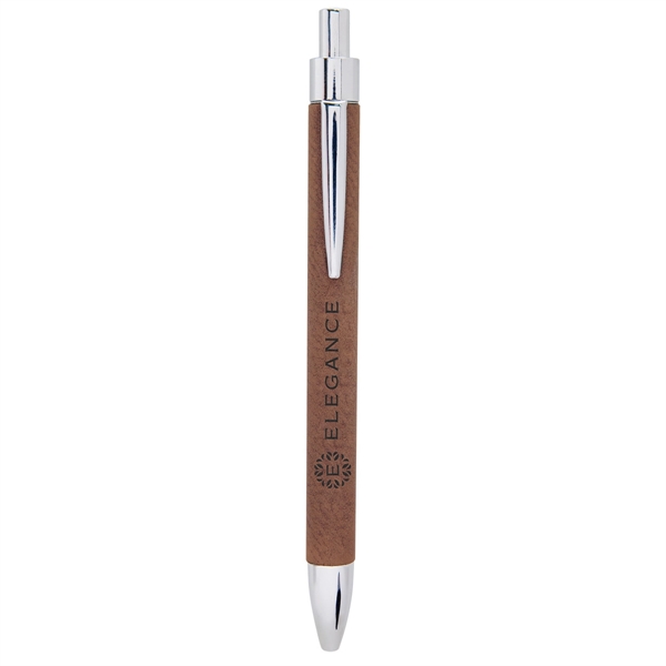 Dark Brown Laserable Leatherette Pen - Dark Brown Laserable Leatherette Pen - Image 0 of 1