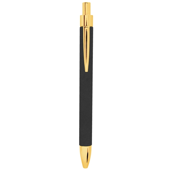 Black Laserable Leatherette Pen - Black Laserable Leatherette Pen - Image 1 of 1