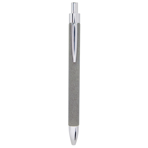 Gray Laserable Leatherette Pen - Gray Laserable Leatherette Pen - Image 1 of 1