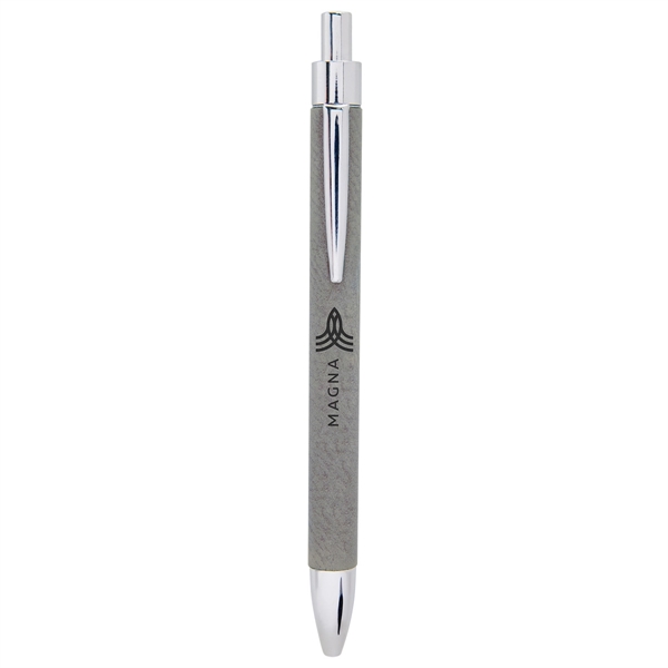 Gray Laserable Leatherette Pen - Gray Laserable Leatherette Pen - Image 0 of 1
