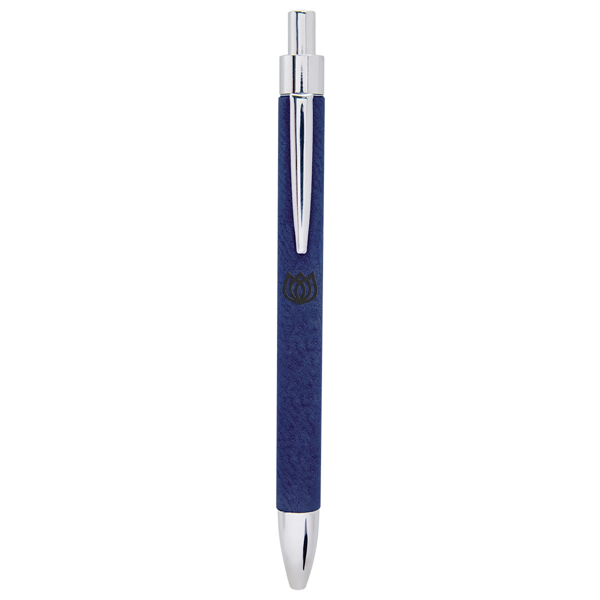 Blue Laserable Leatherette Pen - Blue Laserable Leatherette Pen - Image 0 of 1