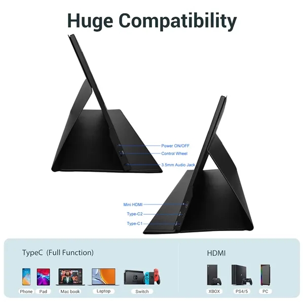 15.6'' Portable Monitor FHD 1080P with Protective Case - 15.6'' Portable Monitor FHD 1080P with Protective Case - Image 3 of 6