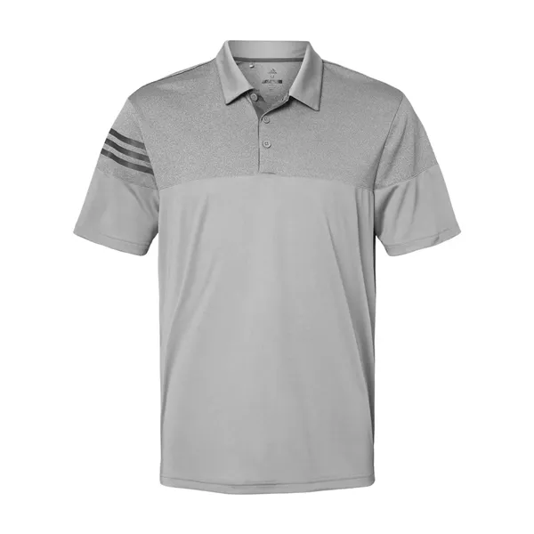 Adidas Men's Heathered 3-Stripes Colorblocked Polo - Adidas Men's Heathered 3-Stripes Colorblocked Polo - Image 9 of 14