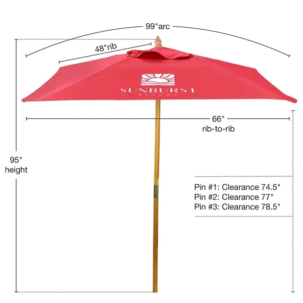 8' Square Wood Market Umbrella Single-Sided Dye Sub Kit - 8' Square Wood Market Umbrella Single-Sided Dye Sub Kit - Image 4 of 4