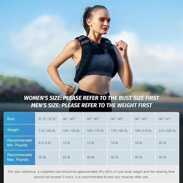 Weighted Vest in 6lb/8lb/12lb/16lb/20lb/25lb/30lb - Weighted Vest in 6lb/8lb/12lb/16lb/20lb/25lb/30lb - Image 1 of 1