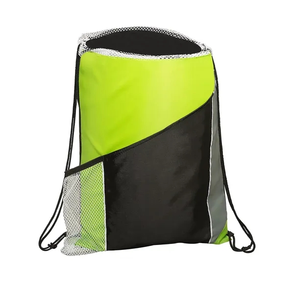 Sprint Angled Drawstring Sports Bag With Pockets - Sprint Angled Drawstring Sports Bag With Pockets - Image 7 of 11