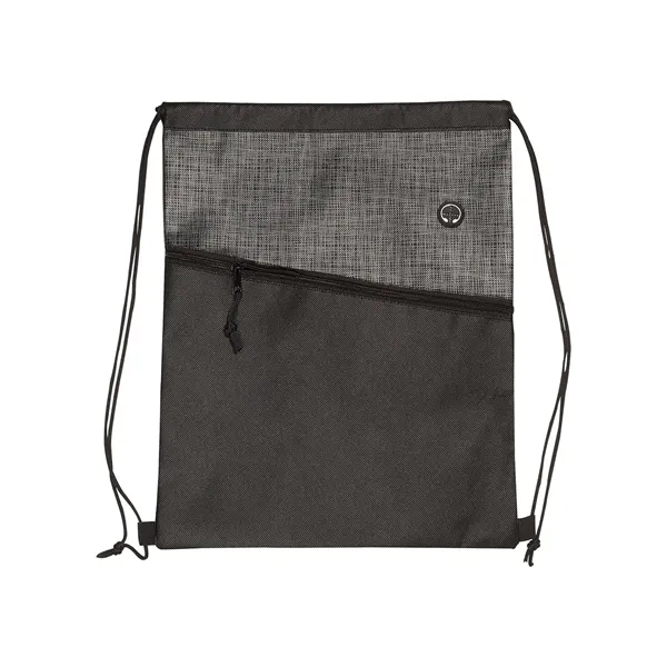 Tonal Heathered Non-Woven Drawstring Backpack - Tonal Heathered Non-Woven Drawstring Backpack - Image 3 of 12